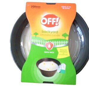 OFF! Backyard Citronella Scented Triple Wick Tabletop Candle EPA4822-422